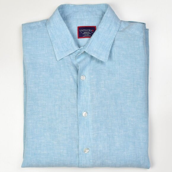 UNTUCKit Franconia WR Men's Linen Button Front Shirt Long Sleeve M - Picture 1 of 6